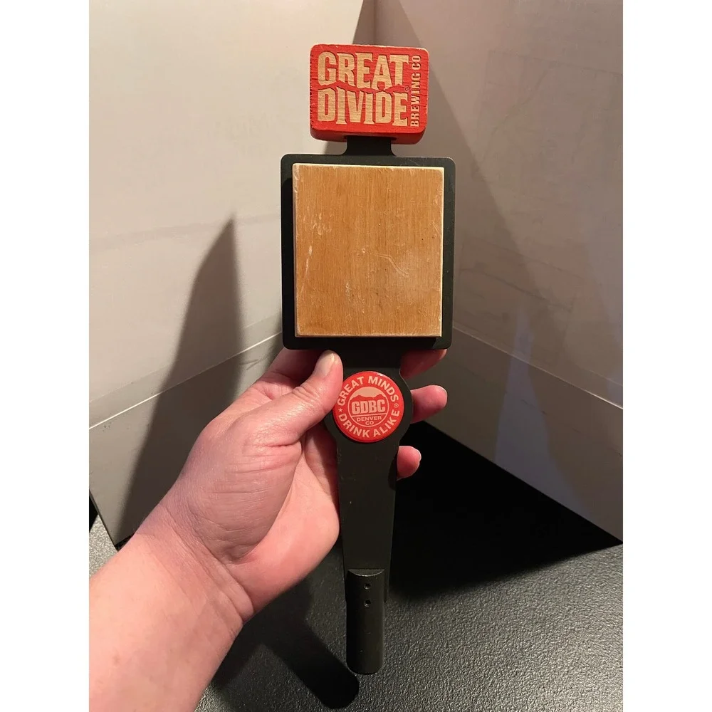 Great Divide Brewing Co Beer Tap Handle Black Wood Chalkboard Denver GDBC Craft